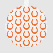 Hoefijzer PAARDENNAAM Bloemen Schuur Sinaasappel K Ornament (achterkant)