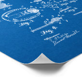 Hoefijzer patent - blauwdruk poster (Hoek)