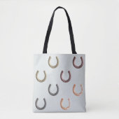 Hoefijzer Pattern Paardrijden herbruikbaar Tote Bag (Voorkant)