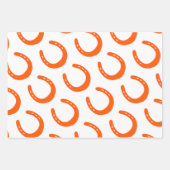 Hoefijzer Patterns Blauw Sinaasappel Roze Paardens Inpakpapier Vel (Voorkant 2)