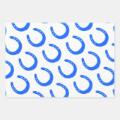 Hoefijzer Patterns Blauw Sinaasappel Roze Paardens Inpakpapier Vel (Voorkant)
