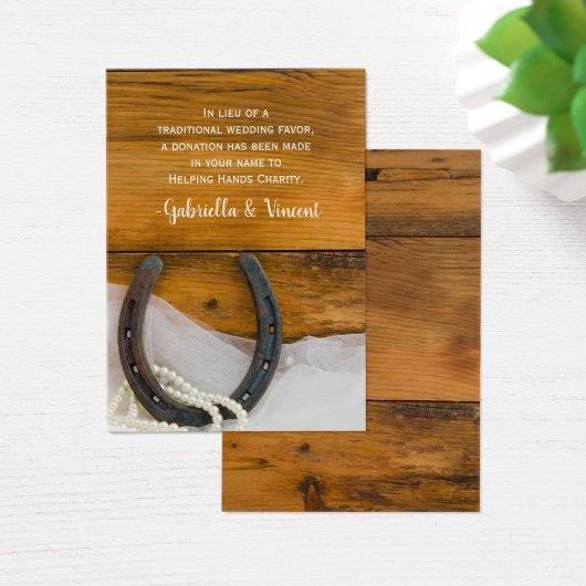 Hoefijzer Pearl Country Weddenschap Charity Favor  Visitekaartjes (Bureau)
