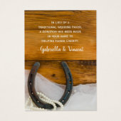 Hoefijzer Pearl Country Weddenschap Charity Favor  Visitekaartjes (Voorkant)