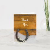 Hoefijzer Pearls Westerne Barn Wedding Dank je Bedankkaart (Voorkant)