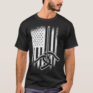 Hoefijzer Pitching American USA FLag T-shirt