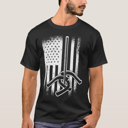 Hoefijzer Pitching American USA FLag T-shirt (Voorkant)