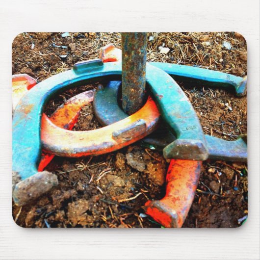 Hoefijzer Pitching Gifts Mousepad Muismat (Voorkant)