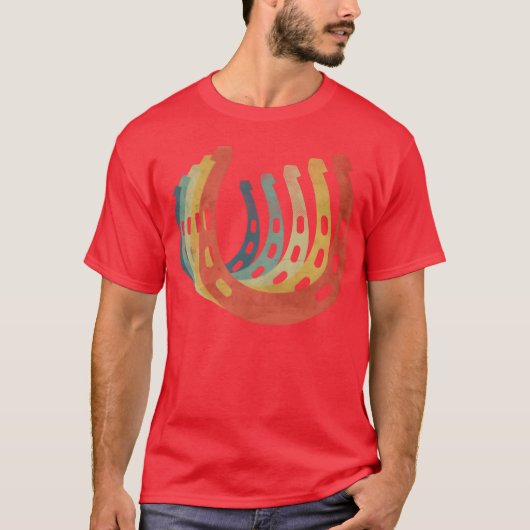 Hoefijzer Retro Kleur grappig T-shirt (Voorkant)