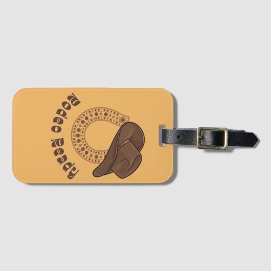 Hoefijzer Rodeo Ready Bagagelabel (Voorkant (horizontaal))
