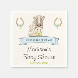 Hoefijzer Roos Derby Horse Boy Bowtie Baby shower Servet