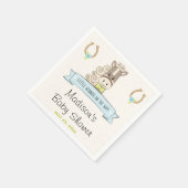 Hoefijzer Roos Derby Horse Boy Bowtie Baby shower Servet (Hoek)