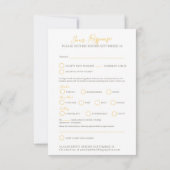 Hoefijzer rozen waterverf grijs geel bruiloft RSVP kaartje (Achterkant)