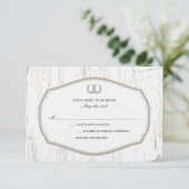 Hoefijzer Rustic Barn Wedding RSVP Kaartje (Staand voorkant)