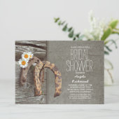 Hoefijzer rustiek land vrijgezellenfeest kaart (Staand voorkant)