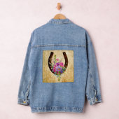Hoefijzer Rustische Waterverf Floral Good Luck Denim Jacket (Hangar)