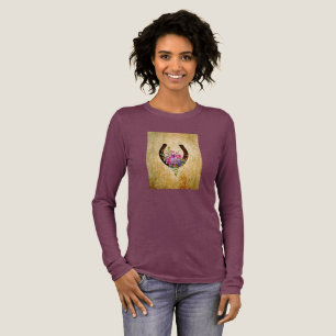 Hoefijzer Rustische Waterverf Floral Good Luck Tri-Blend Shirt