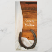Hoefijzer Satin Country Western Weddenschap Programmakaart (Voorkant)