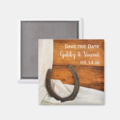 Hoefijzer Satin Western Weddenschap Opslaan Datum Magneet (Voorkant / Achterkant)