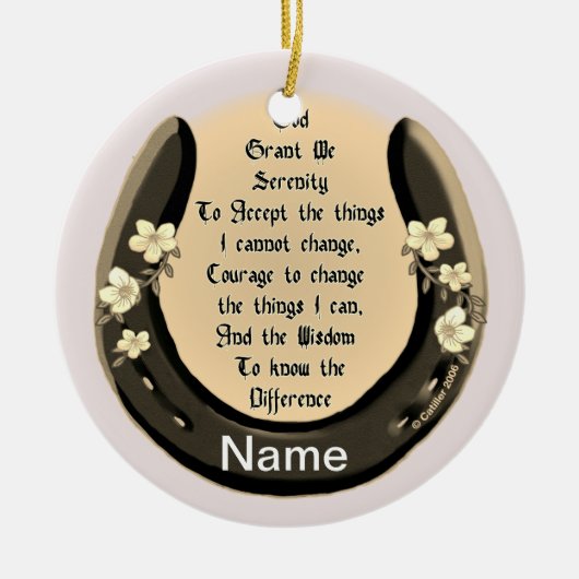 Hoefijzer Serenity Prayer ornament (Voorkant)