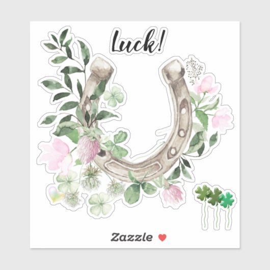 Hoefijzer & Shamrocks Sticker (Vel)
