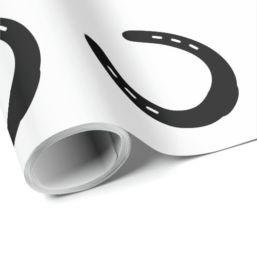 Hoefijzer Silhouette Equestrian Horse Lover Cowboy Cadeaupapier (Rol Hoek)