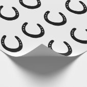 Hoefijzer Silhouette Equestrian Horse Lover Cowboy Cadeaupapier (Hoek)