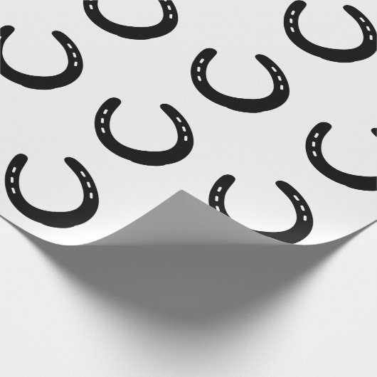 Hoefijzer Silhouette Equestrian Horse Lover Cowboy Cadeaupapier (Hoek)