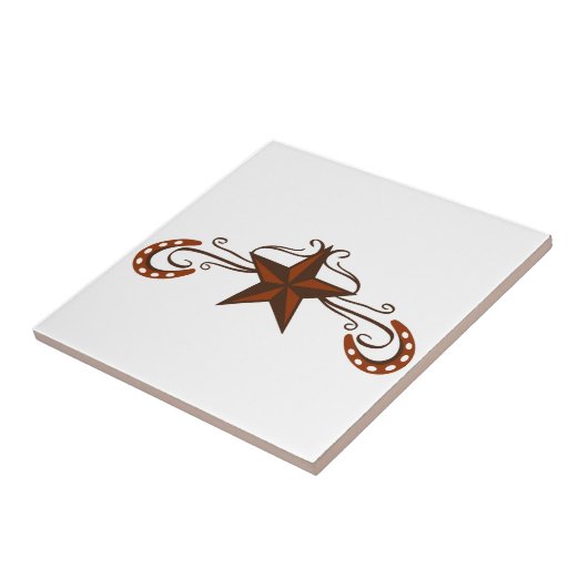 Hoefijzer Star Scroll Tegeltje (Zijkant)