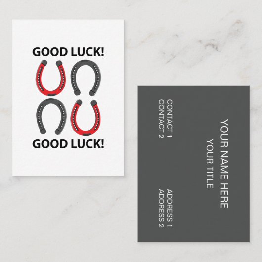 Hoefijzer Succes Hoefijzer Visitekaartje (Voorkant / Achterkant)