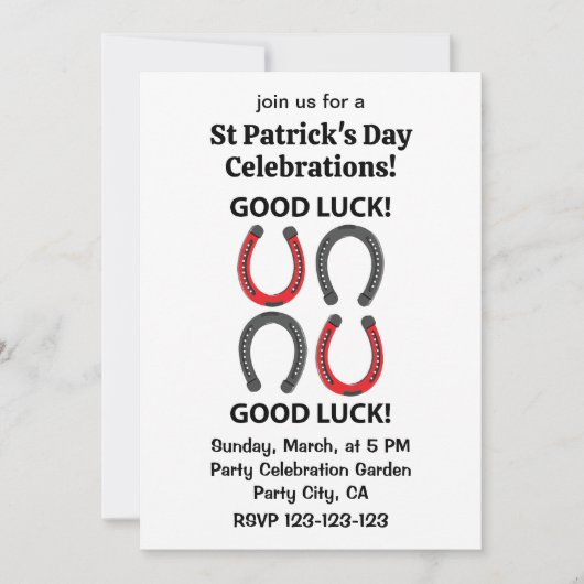 Hoefijzer Succes St Patrick's Day Hoefijzer Kaart (Voorkant)