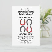 Hoefijzer Succes St Patrick's Day Hoefijzer Kaart (Staand voorkant)