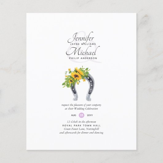 Hoefijzer Sunflower by Low Budget Wedding Network® (Voorkant)