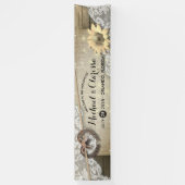 Hoefijzer Sunflower Country Rustic Wedding Welcome Spandoek (Verticaal)