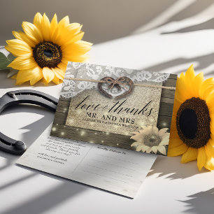 Hoefijzer Sunflower Country Wood Weddenschap Bedan Briefkaart