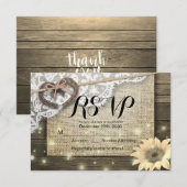 Hoefijzer Sunflower Wood Weddenschap RSVP Kindly R (Voorkant / Achterkant)