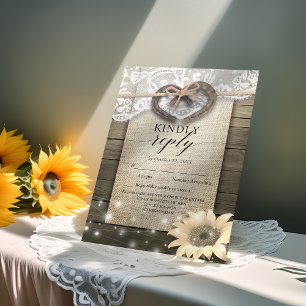 Hoefijzer Sunflower Wood Weddenschap RSVP Kindly R Kaartje