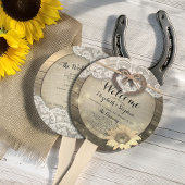 Hoefijzer Sunflower Wood Wedding Programs Hand Fan Handwaaier