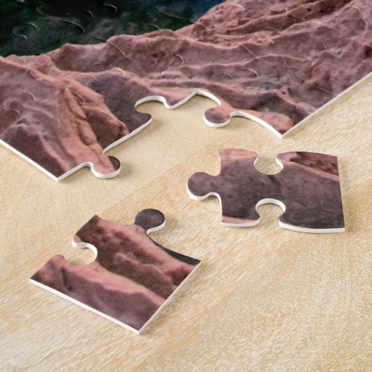 Hoefijzer tegen zonsondergang legpuzzel (Zijkant)