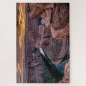 Hoefijzer tegen zonsondergang legpuzzel (Verticaal)