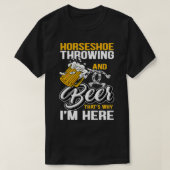 Hoefijzer Throwing and Beer Funny Pitching Horse S T-shirt (Design voorkant)
