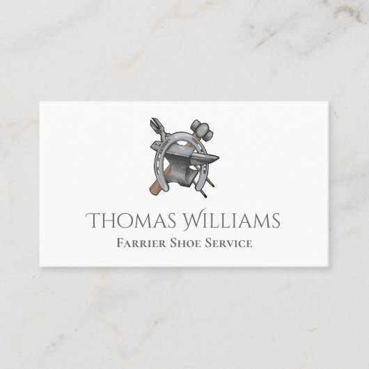 Hoefijzer Tools Equestrian Horse Farrier Visitekaartje (Voorkant)