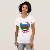 Hoefijzer van de Romaanse zigeunervlag T-shirt (Voorkant volledig)