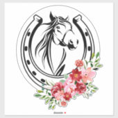 Hoefijzer van Floral Horse sticker (Vel)