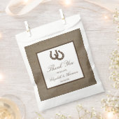 Hoefijzer van het rustige land op de bruiloft bedankzakje (Geknipt)