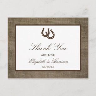 Hoefijzer van het rustige land op de bruiloft briefkaart