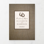 Hoefijzer van het rustige land op de bruiloft drieluik uitnodiging (Cover)