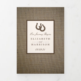 Hoefijzer van het rustige land op de bruiloft drieluik uitnodiging