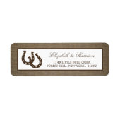 Hoefijzer van het rustige land op de bruiloft etiket (Voorkant)