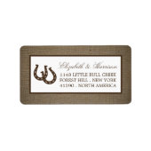 Hoefijzer van het rustige land op de bruiloft etiket (Voorkant)