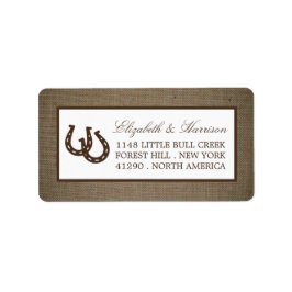 Hoefijzer van het rustige land op de bruiloft etiket